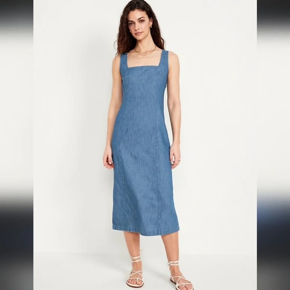 Old Navy | Dresses | Nwt Old Navy Denim Midi Dress | Poshmark